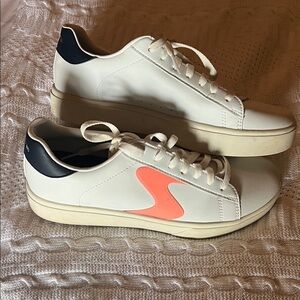 Skechers White and Coral Sneakers